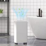 Desumidificador 12L/dia Depósito de Água 0,8L com Rodas Temporizador de 24 Horas Ecrã Digital de Humidade Branco