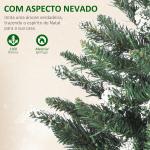 Árvore de Natal 210 cm com Luzes LED 9 Modos de Iluminação 1160 Ramos e Neve Artificial Verde