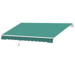 Toldo Manual 395x245 cm Toldo de Varanda Pátio com Manivela de Alumínio e Tecido de Poliéster 280 g/m² Verde