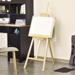 Cavalete de Desenho Estúdio Inclinável 90° com Suporte Tripé e Pincel 51,5x71,5x134,5cm Madeira Natural
