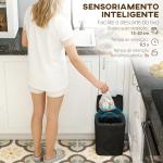 Balde de Lixo Automático 15L com Sensor Infravermelhos e Modo Manual Anel de Retenção Antimarcas 27,6x21,4x33,5 cm Preto