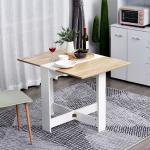 Mesa Sala de Jantar Dobrável Mesa Auxiliar de Cozinha com Laterais Dobráveis Desenho Moderno 103x76x73,5 cm Madeira e Branco
