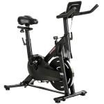 Bicicleta Estática com Resistência Magnética Regulável Ecrã LCD Volante Assento e Guiador Ajustáveis Preto