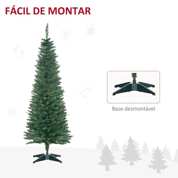 Árvore de Natal Artificial 150cm Ignífugo com 294 Pontas de Ramo PVC Decoração de Natal para Interiores Verde