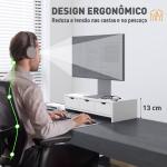 Suporte Elevatório para Monitor de Secretária com 3 Gavetas para PC e Portátil 51x24x13 cm Branco