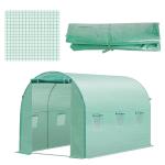 Cobertura de Estufa com 6 Janelas e Porta para Jardim Anti - UV PE 300x200x200 cm Verde