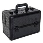 Estojo de Maquilhagem Organizador de Cosméticos Profissional Caixa de Produtos de Beleza Portátil 35,5x20x25,5 cm Preto
