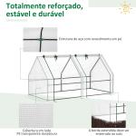 Estufa de Jardim 180x90x90 cm Tipo Casa Tubo de Aço com 2 Acessos Estufa Pequena para Cultivo de Plantas Branco