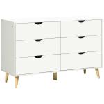 Cómoda com 6 Gavetas e Pés Elevados Cómoda para Dormitório Estilo Moderno Anti - Tombo 120x40x76 cm Branco
