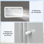Abrigo de Jardim Exterior 4,83m² 277x195x192cm Abrigo e Jardim Metálico para Armazenamento de Ferramentas com Base Incluída e 4 Janelas Cinza