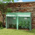 Estufa Jardim Tipo Túnel com 4 janelas e 2 portas para Plantas de PE de aço 300x100x200 cm Verde