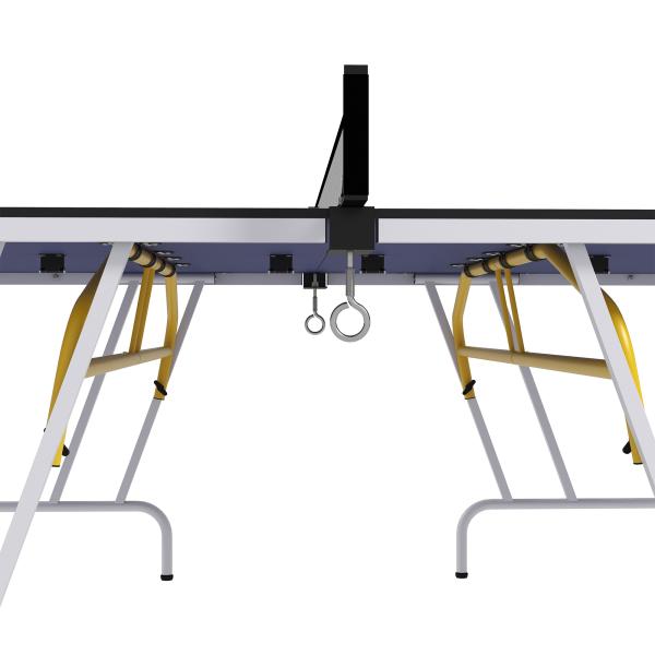 Mesa de Ping - Pong Dobrável com Rede Apoio para os Pés Ajustáveis e Estrutura de Aço para Interior e Exterior 274x152,5x76 cm Azul
