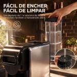 Máquina de Café Expresso 19 Bar Semiautomática com Depósito de Água Amovível 1 L para Cápsulas e Café Moído Preta