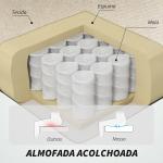Cadeira de Escritório com Massagem Reclinável Aquecimento Apoio para Pés e Controlo Remoto 66x70x112 - 120 cm Bege