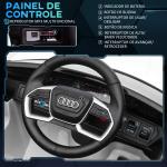 Carro Elétrico Audi E - Tron 12V para Crianças acima de 3 Anos com Controle Remoto Faróis Buzina Música MP3 TF USB e Abertura da Porta 3 - 8km/h 108x60x47cm Branco