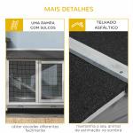Casota para Coelhos Exterior 157,4x53x99,5 cm Gaiola Grande com Rodas, Telhado Asfáltico, Tabuleiros Removíveis e Rampa Cinzento