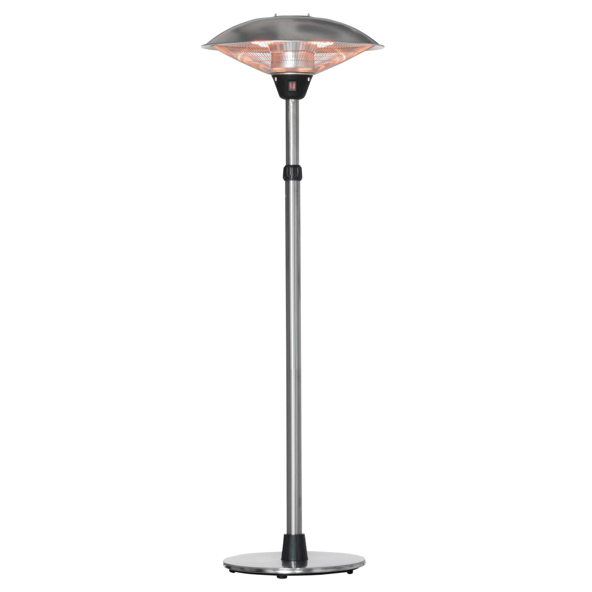Aquecedor de Jardim Elétrico 3000W Aquecedor Infravermelho com 3 Níveis de Aquecimento Proteção IP44 Ø58,5x160 - 200cm Prata