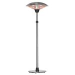 Aquecedor de Jardim Elétrico 3000W Aquecedor Infravermelho com 3 Níveis de Aquecimento Proteção IP44 Ø58,5x160 - 200cm Prata