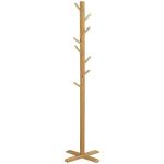 Cabide de Pé em Bambu com 8 Ganchos para Pendurar Bolsas e Chapéus no Corredor Entrada Quarto 49,5x49,5x178 cm Madeira