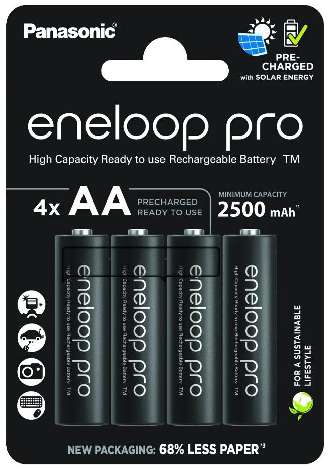 Blister 4 Pilhas Recarreg. AA 1,2V 2500mAh eneloop Pro - PANASONIC