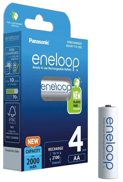 Blister 4 Pilhas Recarregáveis AA 1,2V 1900mAh eneloop - PANASONIC