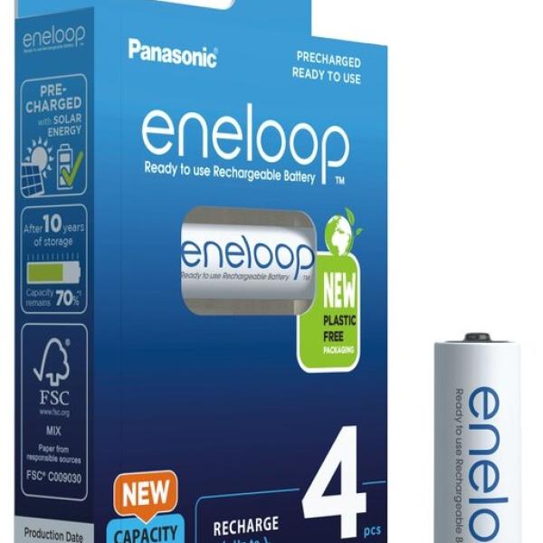Blister 4 Pilhas Recarregáveis AA 1,2V 1900mAh eneloop - PANASONIC