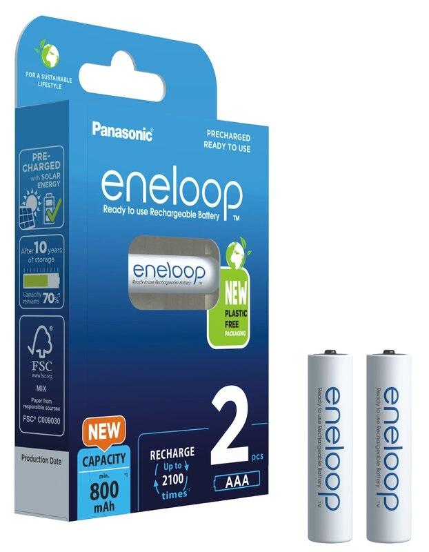 Blister 2 Pilhas Recarregáveis AAA 1,2V 800mAh eneloop - PANASONIC
