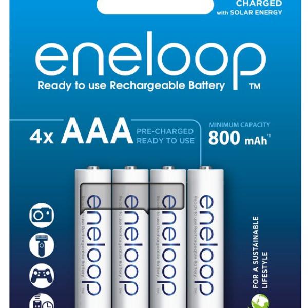 Blister 4x Pilhas Recarregáveis AAA 1,2V 800mAh eneloop - PANASONIC