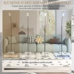 Candeeiro de Pé LED com Controlo Remoto e Tátil 5 Modos de Iluminação Temporizador de 60 Minutos Memória Ø22x175 cm Preto