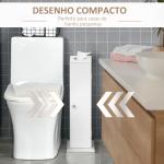 Armário de Casa de Banho Estreito com Orifício para Papel Higiénico e Prateleiras Estilo Moderno 19,5x19,5x65 cm Branco