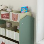 Estante para Brinquedos com 6 Caixas de Tecido não Tecido Amovíveis Organizador de Brinquedos 63x30x66 cm Verde