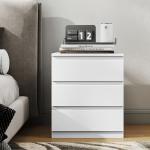 Cómoda com 3 Gavetas com Fecho Suave para Quarto Escritório Estilo Moderno 45x40x52,8 cm Branco