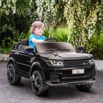 Carro Elétrico SUV Infantil 12V com 2 Motores Controlo Remoto Faróis Buzina Bluetooth Música USB e Abertura de Porta 3 - 5km/h 110x68x52cm Preto