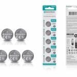 Pilhas de Lítio CR2032 NOVOTECK 3V – Longa Duração – Pack com 5 Unidades BL-18