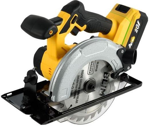 Serra Circular 4000RPM 165mm s/ Fios 20V c/ Bateria 4Ah - BLIM