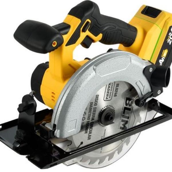 Serra Circular 4000RPM 165mm s/ Fios 20V c/ Bateria 4Ah - BLIM