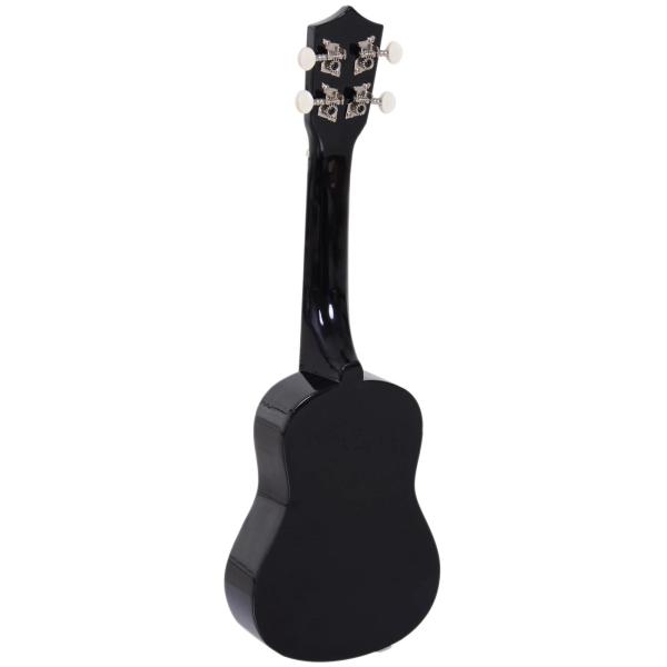 Ukelele de 21 Polegada para Iniciantes com Cordas de Nylon 53X17,5X6,2 cm Preto