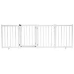 Barreira para Cães Dobrável Barreira para Cães Pequenos e Médios de 4 Painéis com Porta para Escadas e Corredores 237,5x36x80 cm Branco