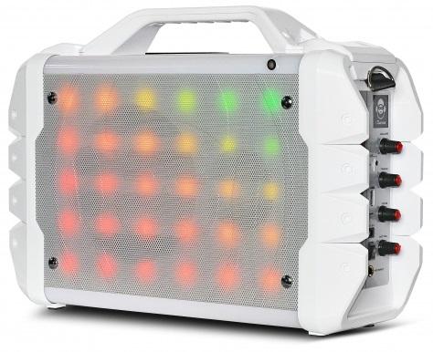 Coluna Portátil LEDs RGB c/ Leitor MP3, USB, SD, AUX, Bluetooth (Branco) - iDance