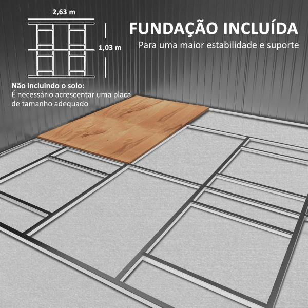 Abrigo de Jardim Exterior para Armazenamento de Ferramentas com 4 Janelas 12,4 m² 340x386x200 cm Castanho