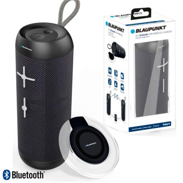 Coluna Portátil BLP1900 Bluetooth 14W c/ Carregador Indução Qi (Preto) - BLAUPUNKT