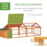 Galinheiro de Madeira para 4 - 8 Galinhas com Ninho Área Aberta de 2,1 ㎡ 240x112,5x76cm Madeira de Abeto