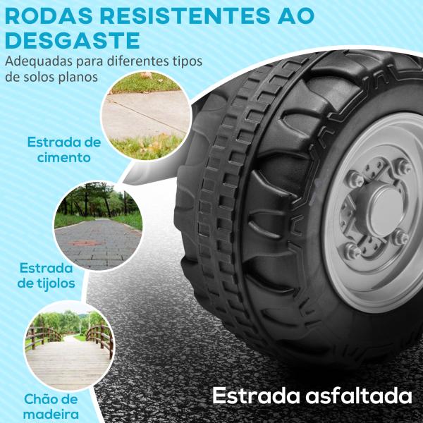 Quadriciclo Elétrico HONDA para Crianças Bateria 6V com Faróis LED Buzina Velocidade de 2,8km/h 65,5x35,5x43,5 cm Branco e Preto