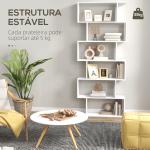 Estante de 6 prateleiras para Sala de jantar Sala de estar Design moderno Suporte de parede 80x23x192cm Madeira