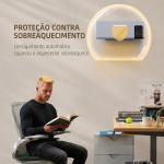 Aquecedor Elétrico de Parede 1000W/2000W com Ecrã LED Controlo Remoto Termostato Temporizador para Áreas de 15 - 20 m² 54,5x12x21,5 cm Cinzento