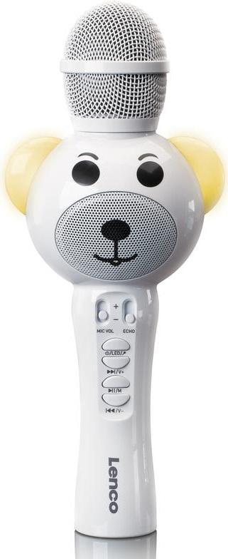 Microfone s/ Fios + Coluna Bluetooth BMC 060 (Branco) - LENCO