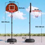 Tabela de Basquetebol com Altura Ajustável 129 - 179 cm Aro de Basquetebol com Alvo Magnético e Dardos Ø38x129 - 179 cm Preto