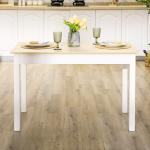 Mesa de Sala de Jantar de Madeira Retangular para 4 - 6 Pessoas Estilo Moderno 119x70x76 cm Carvalho e Branco
