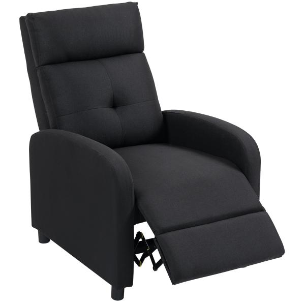 Poltrona Relax Reclinável até 155° Poltrona Reclinável Manual para Pessoas com Altura Inferior 195 cm 67x87x98 cm Preto