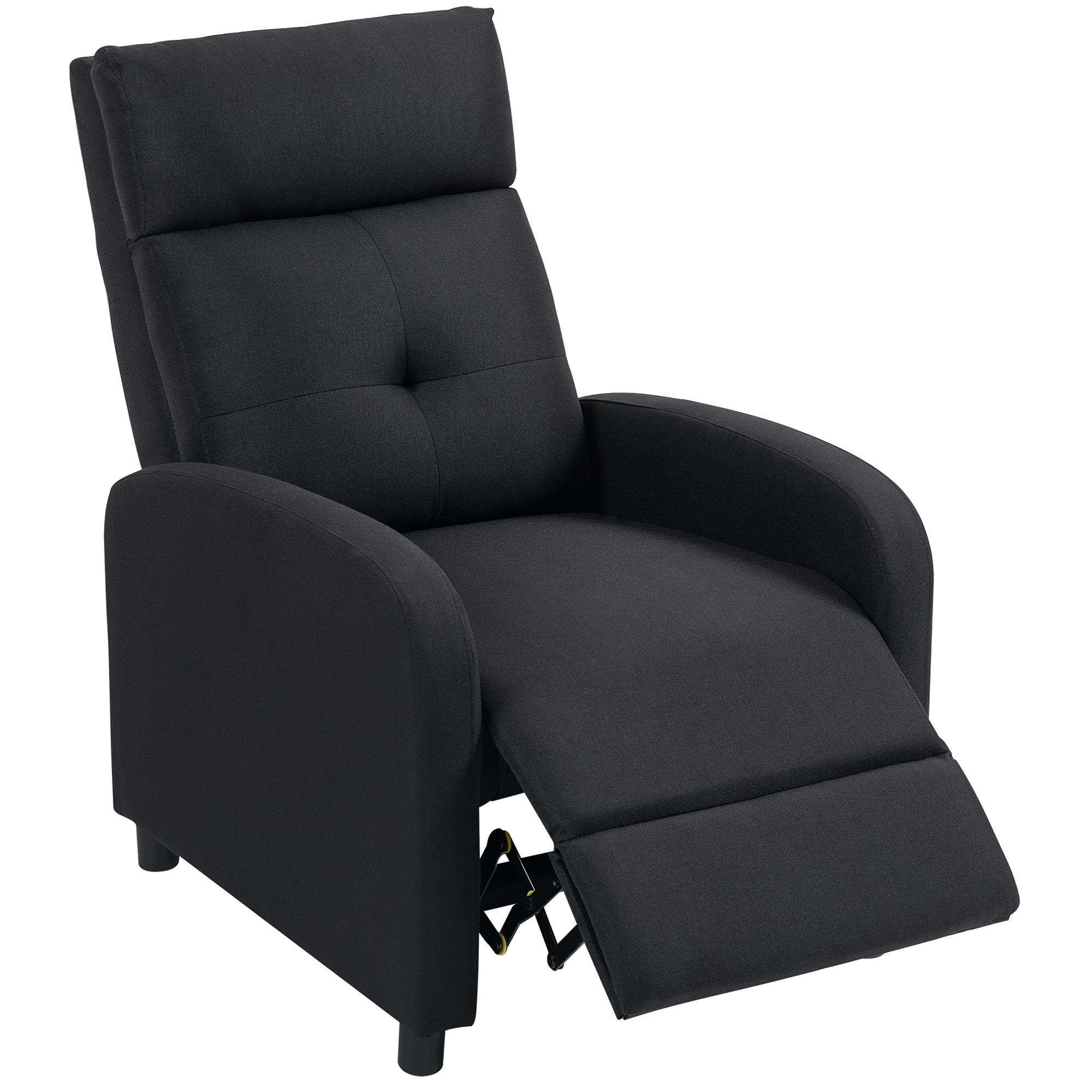 Poltrona Relax Reclinável até 155° Poltrona Reclinável Manual para Pessoas com Altura Inferior 195 cm 67x87x98 cm Preto
